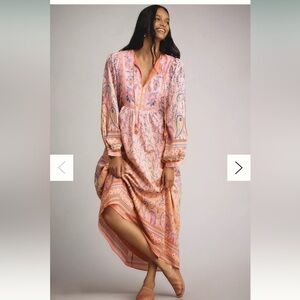 Farm Rio x Anthropologie Long-Sleeve Printed Maxi Dress